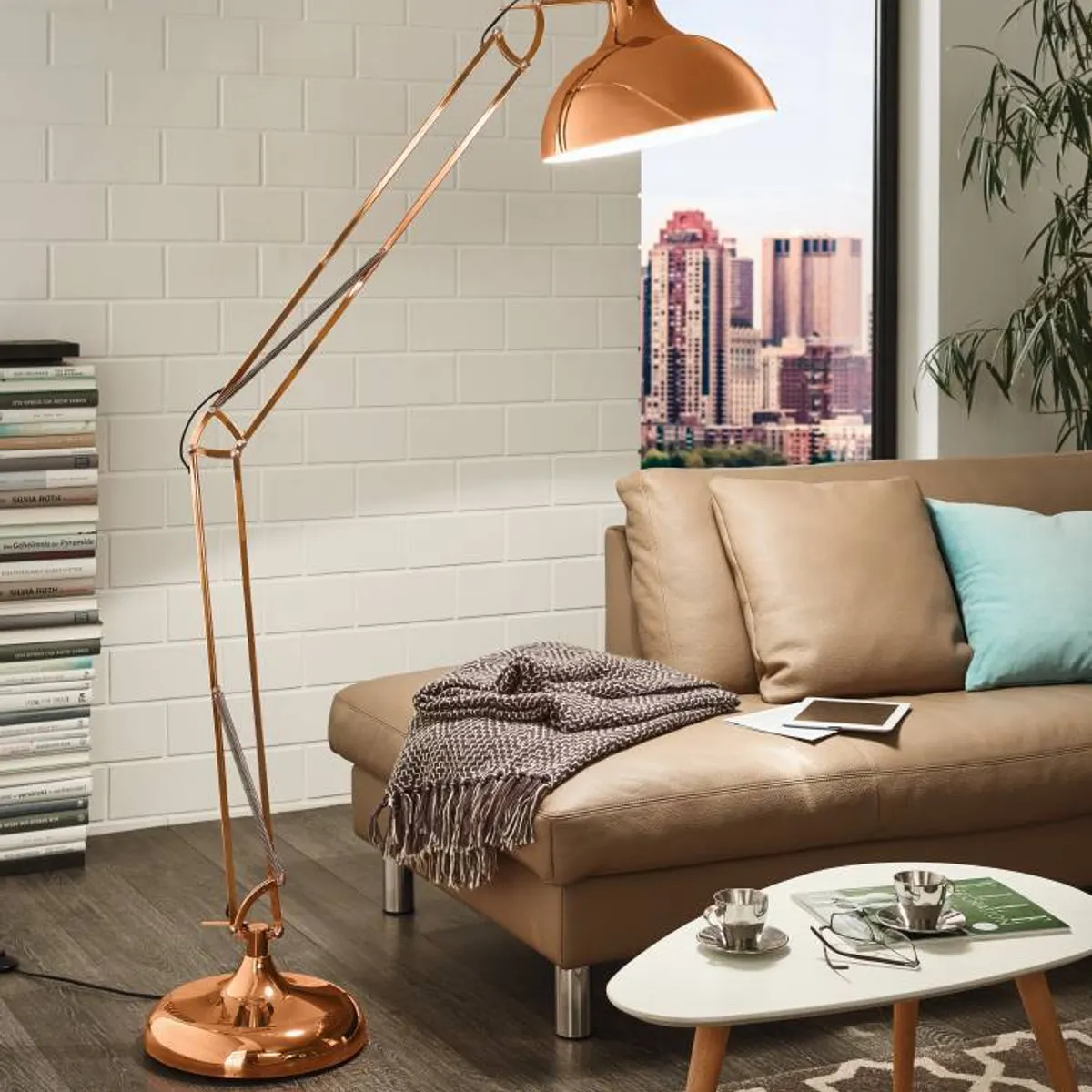 EGLO - Lámpara Pie E27 Borgillio Cobre 94705