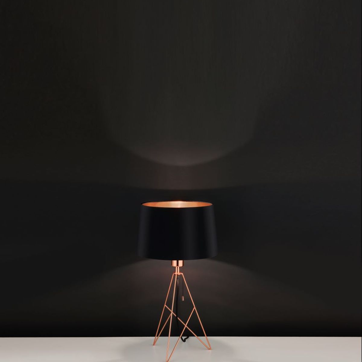 EGLO - Lampara Sobremesa Camporale Acero negro Cobre H560 1x60W E27Cod39178