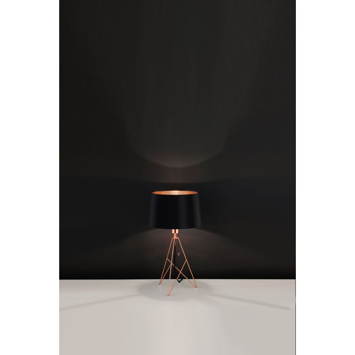 EGLO - Lampara Sobremesa Camporale Acero negro Cobre H560 1x60W E27Cod39178