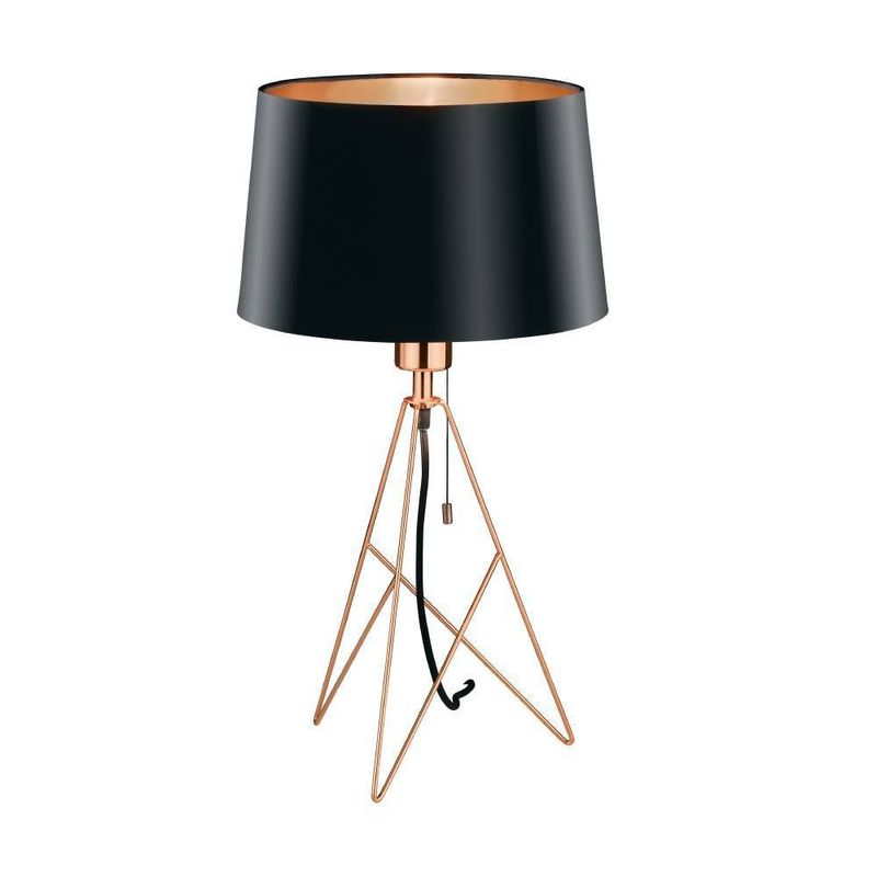 EGLO - Lampara Sobremesa Camporale Acero negro Cobre H560 1x60W E27Cod39178