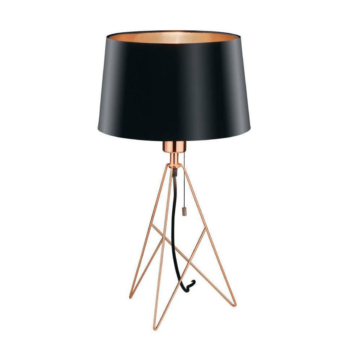 EGLO - Lampara Sobremesa Camporale Acero negro Cobre H560 1x60W E27Cod39178