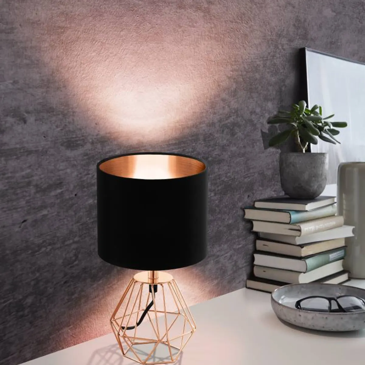 EGLO - Lamparas Sobremesa Carlton 2 Cobre E14 95787