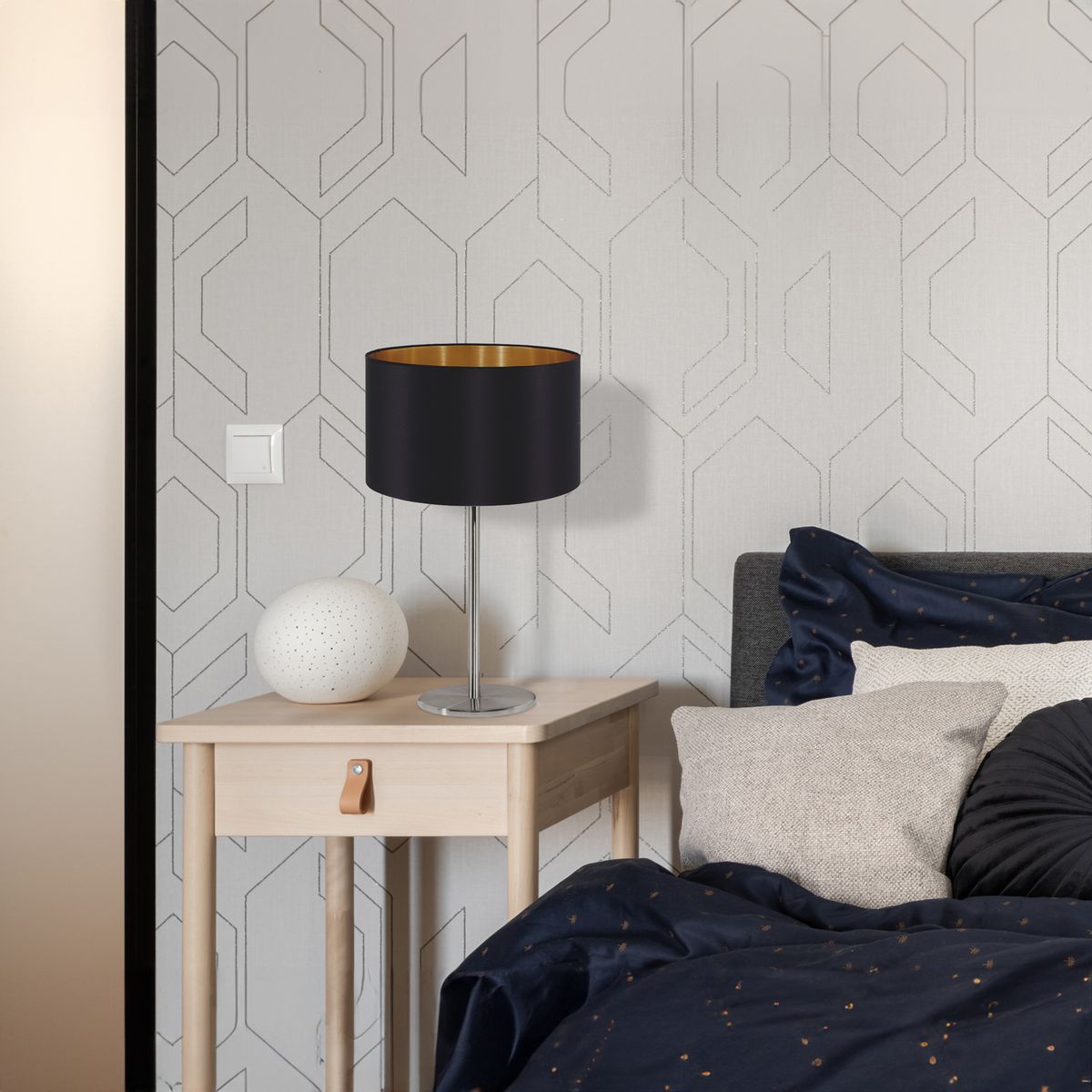 EGLO - Lamparas Sobremesa Maserlo Acero negrodorado 1X60W E27 Cód31627