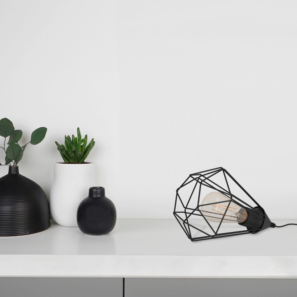 EGLO - Lampara Sobremesa E27 tarbes Negro 94192