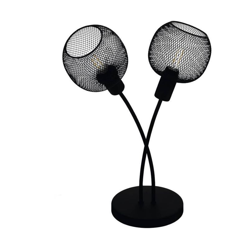 EGLO - Lamparas Sobremesa Wrington Acero Negro H455 2x40W E14 Cod. 43376
