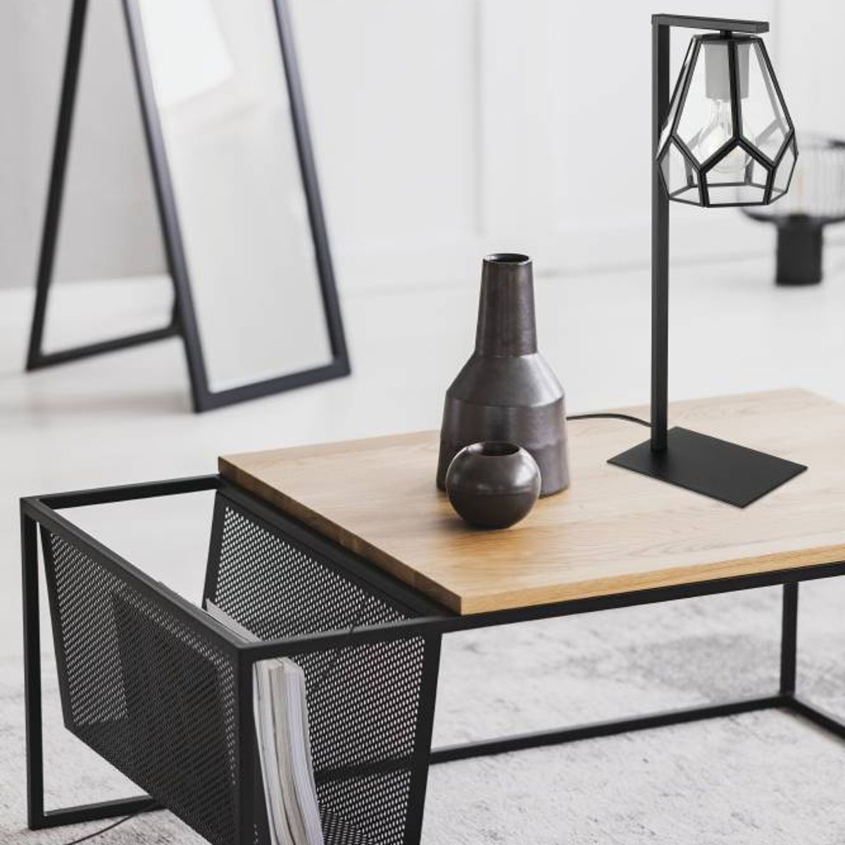 EGLO - Lamparas Sobremesa Mardyke Acero Negro H505 E27 1x40W IP20 Cod43646