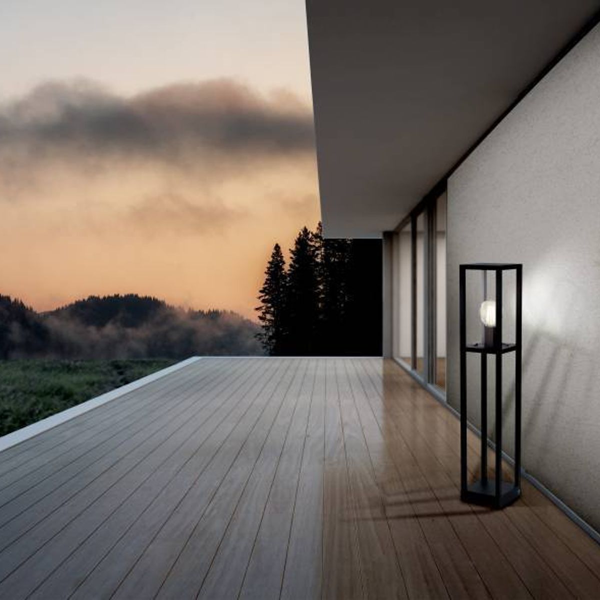 EGLO - Lámpara Pie E27 Cascinetta Negro 98715