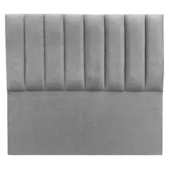 VINTAGE MOBEL - Respaldo de cama full size Tubular Felpa Gris Claro