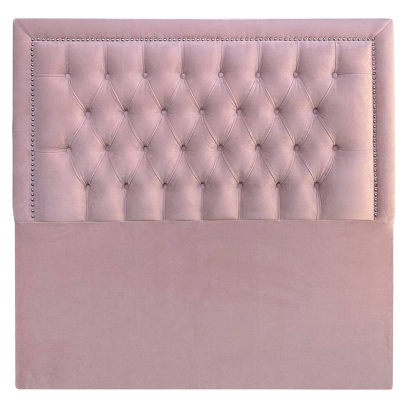 VINTAGE MOBEL - Respaldo de cama  1.5 plaza Capitone Felpa Palo Rosa Rahmen