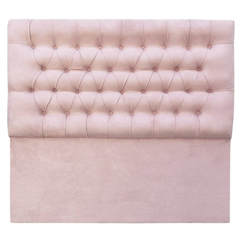 VINTAGE MOBEL - Respaldo de cama 2 plazas Capitone Felpa Palo Rosa