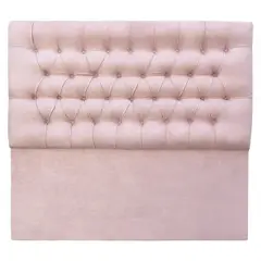 VINTAGE MOBEL - Respaldo de cama 2 plazas Capitone Felpa Palo Rosa