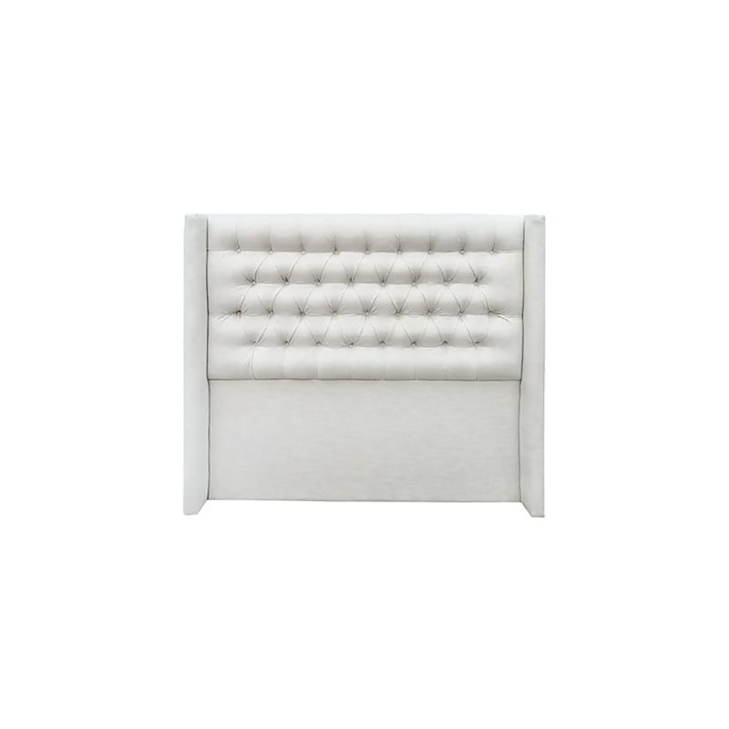 VINTAGE MOBEL - Respaldo de cama  1.5 plaza Capitone Lino Marfil Flugel