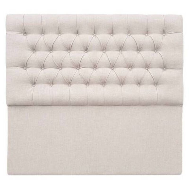 VINTAGE MOBEL - Respaldo de cama 2 plazas Capitone Lino Marfil