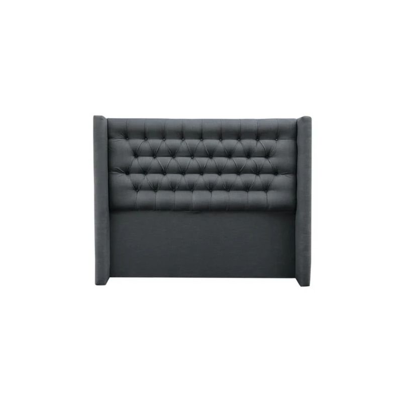 VINTAGE MOBEL - Respaldo de cama Super King Lino Gris Oscuro Flugel
