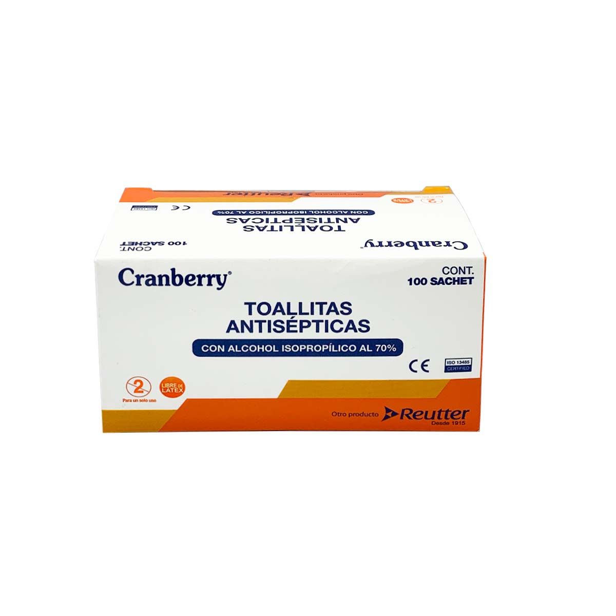 CRANBERRY - Toallitas Antisepticas Alcohol 70% Cranberry Caja 100 Unds