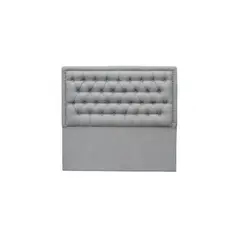 VINTAGE MOBEL - Respaldo de cama King Capitone Lino Gris Plata Rahmen