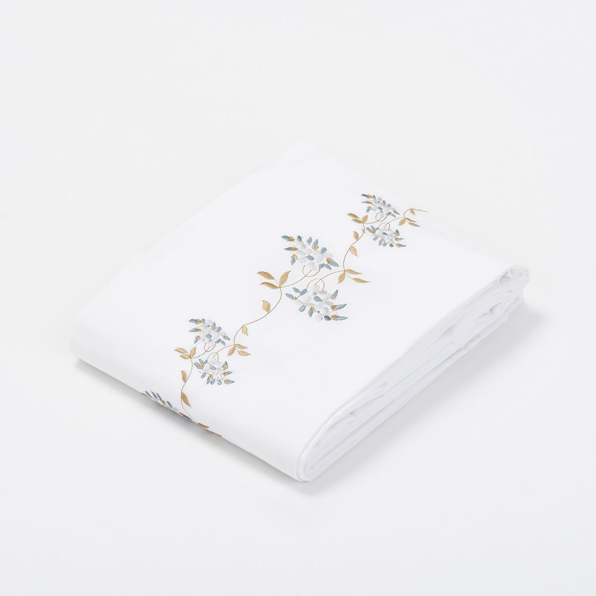 NINA HERRERA - Cubreplumón Bordado Enredadera Azul 220 Hilos 1,5 Plaza