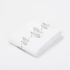 NINA HERRERA - Cubreplumón Bordado Enredadera Azul 220 Hilos King