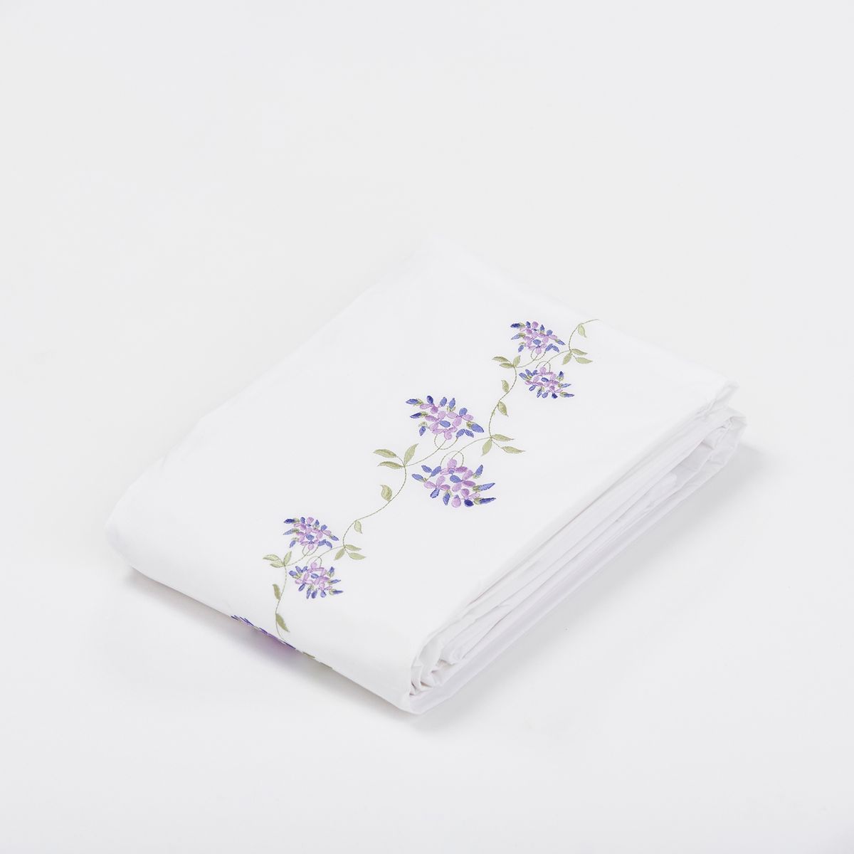 NINA HERRERA - Cubreplumón Bordado Enredadera Lila 220 Hilos 1,5 Plaza