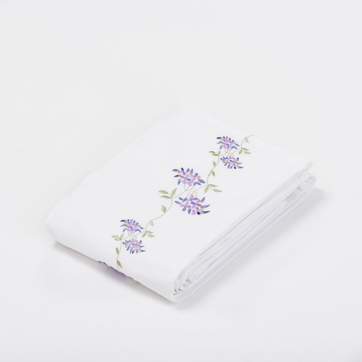 NINA HERRERA - Cubreplumón Bordado Enredadera Lila 220 Hilos 2 Plazas