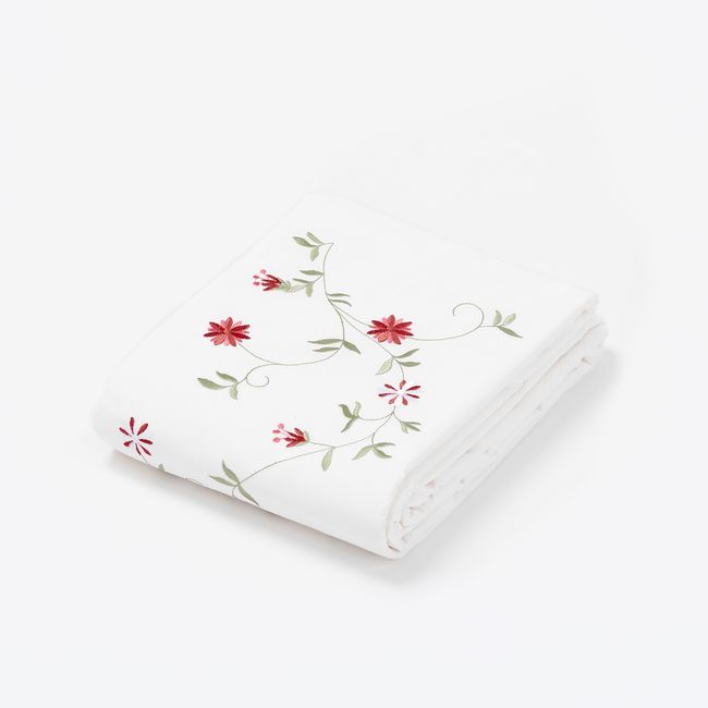 NINA HERRERA - Cubreplumón Bordado Florencia Rosa 220 Hilos 1,5 Plaza