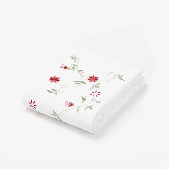 NINA HERRERA - Cubreplumón Bordado Florencia Rosa 220 Hilos 1,5 Plaza