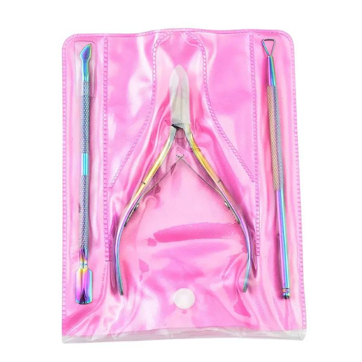 GENERICO - Set 3 De Alicate Corta Cutículas Y Repujadores Tornasol