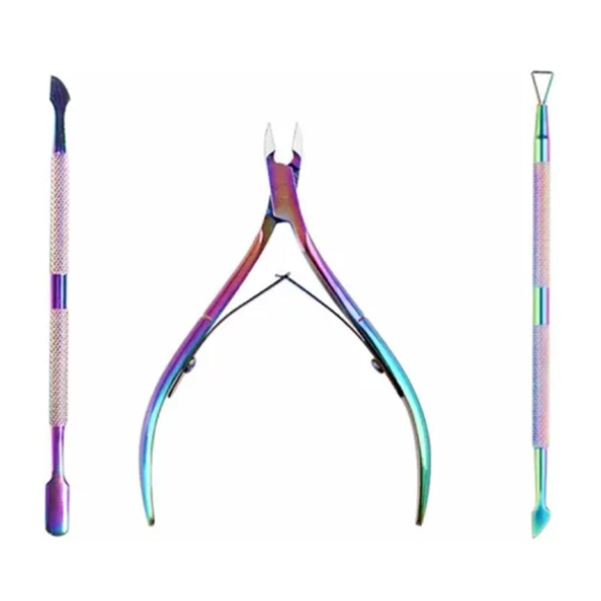 GENERICO - Set 3 De Alicate Corta Cutículas Y Repujadores Tornasol