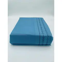 TODOHOGAR SANTIAGO DE CHILE - Juego de sabana con diseño bordado 2 plazas azul