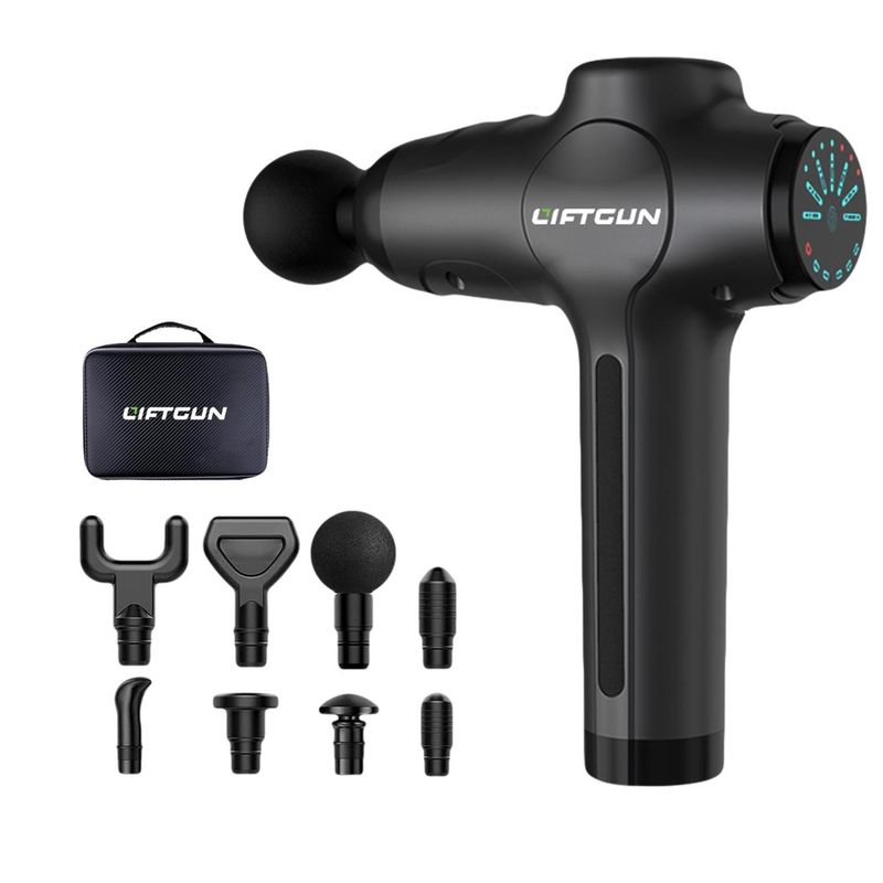 LIFTGUN - Masajeador Pistola De Masaje Liftgun Lcd + Bolso + Cabezales