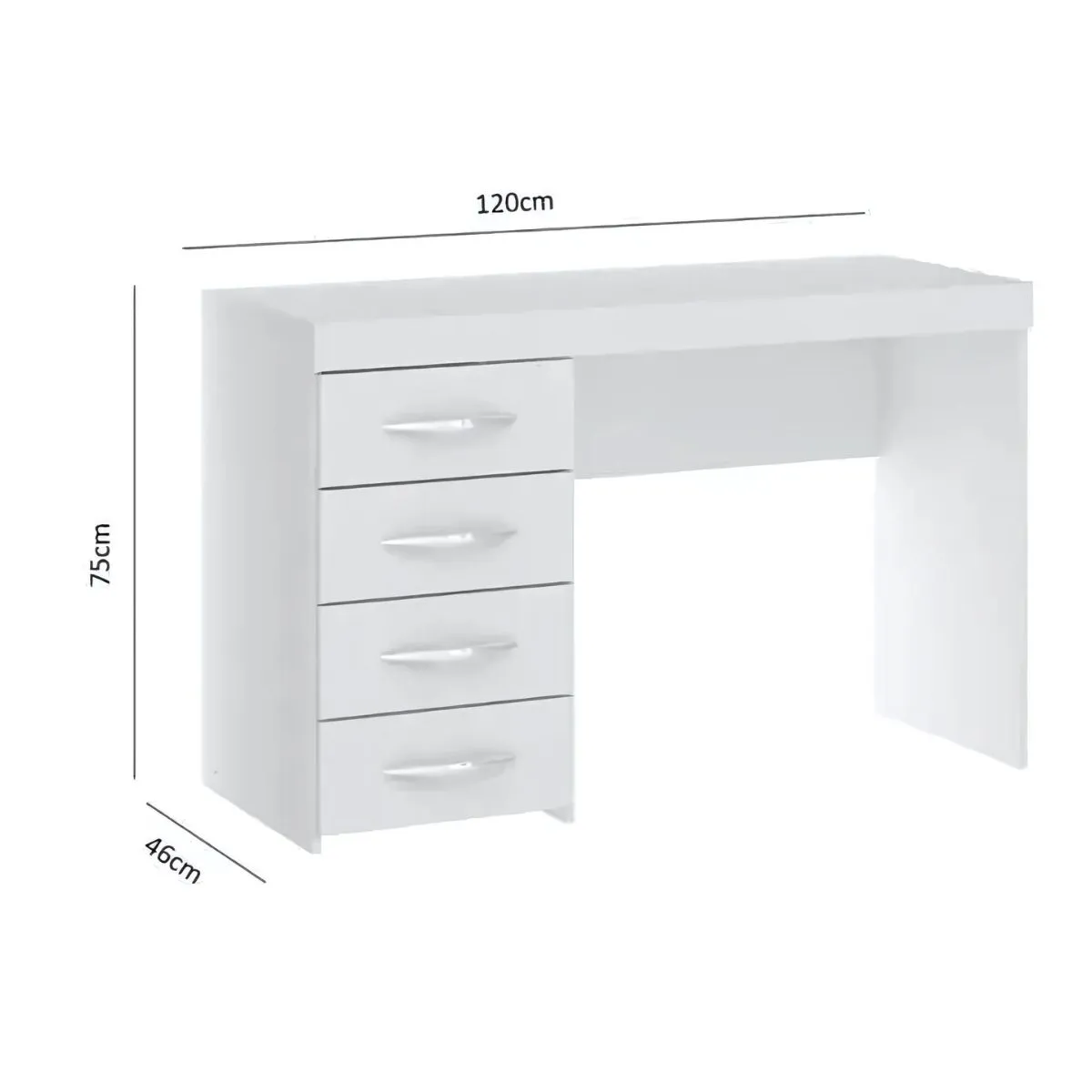 TODODESCUENTO - Escritorio 4 Cajones Cafe Mdf , Dormitorio, Mueble