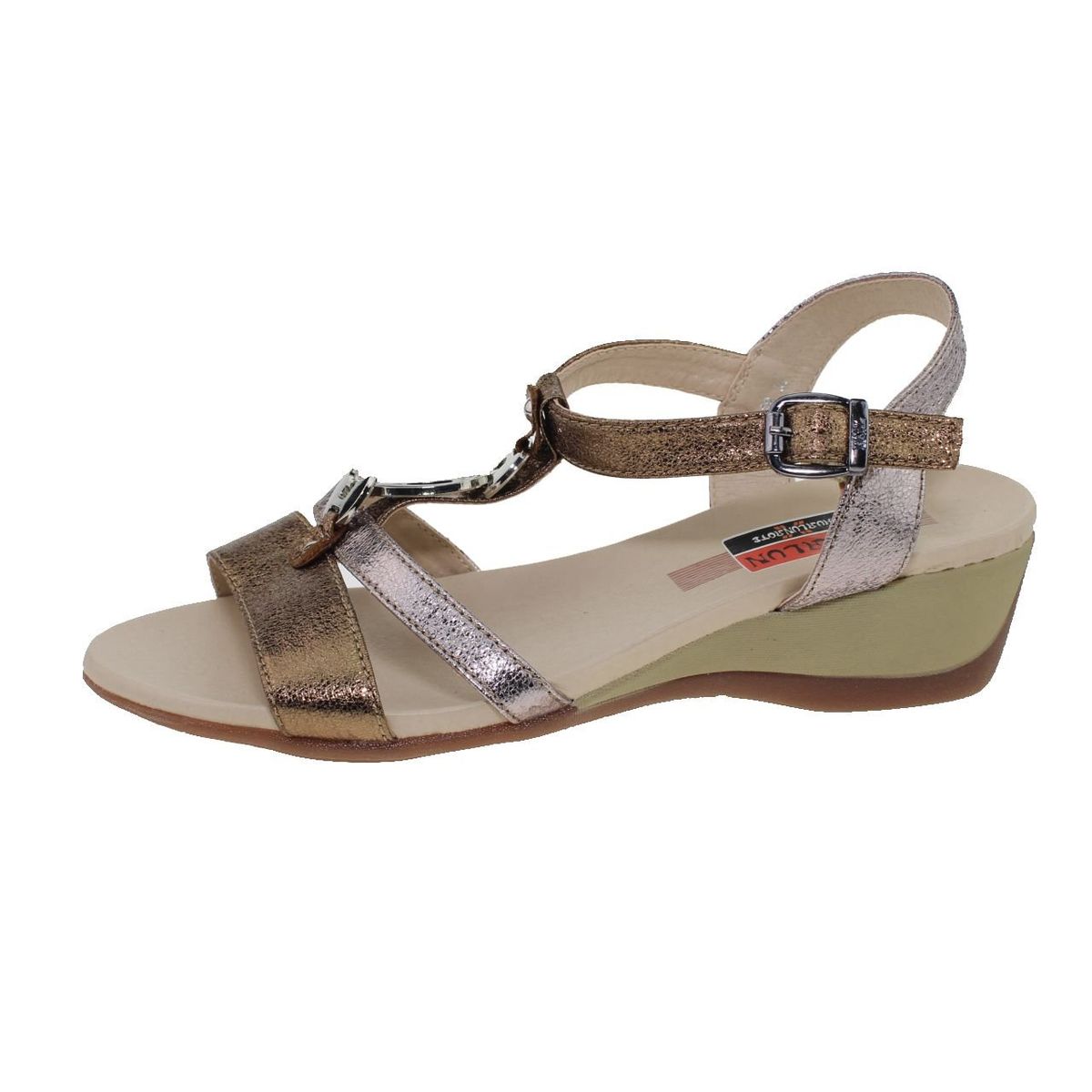 VIA FRANCA - Sandalia Casual Para Mujer Color Negro