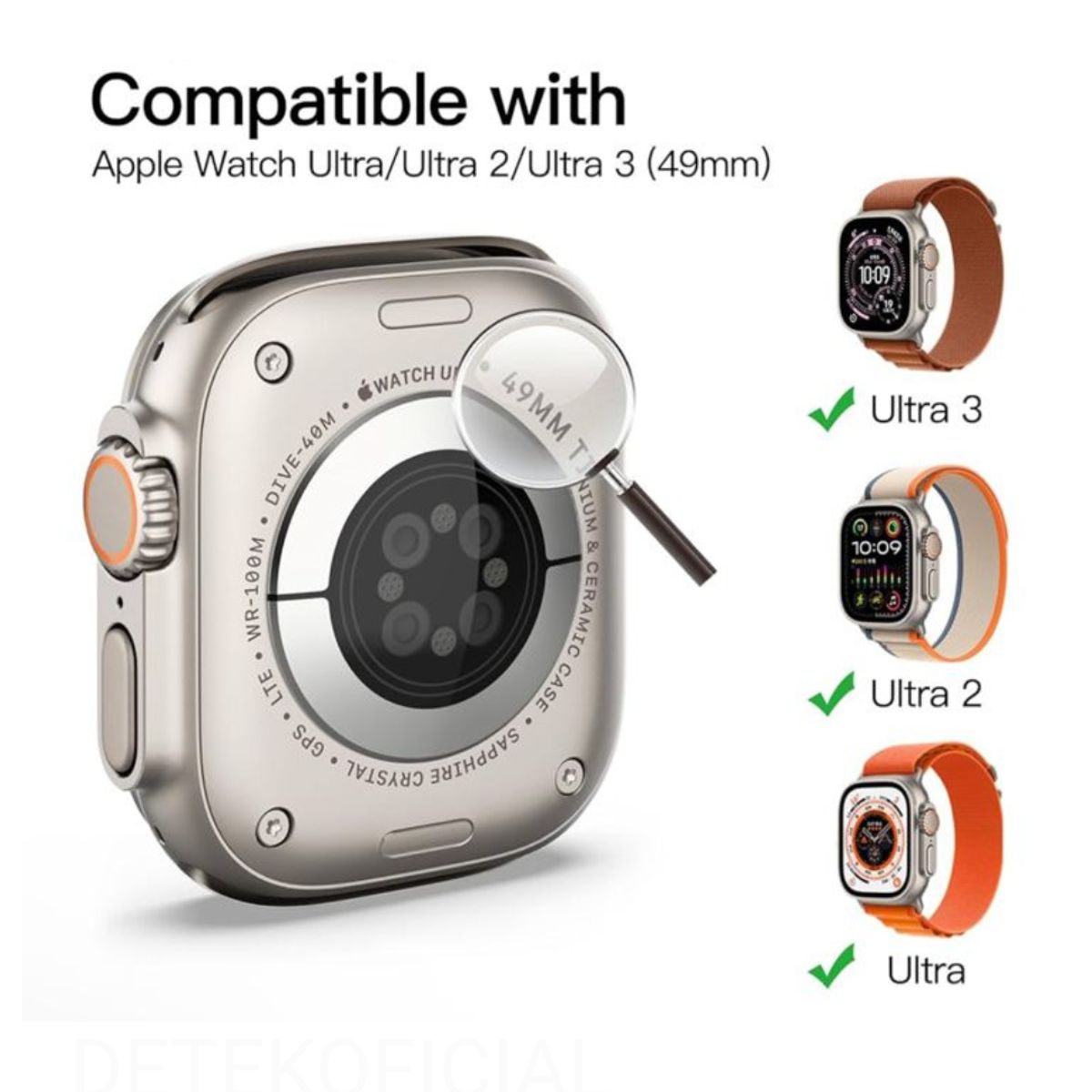 GENERICO - Carcasa Protectora Para Apple Watch Ultra 1 2 3 49MM