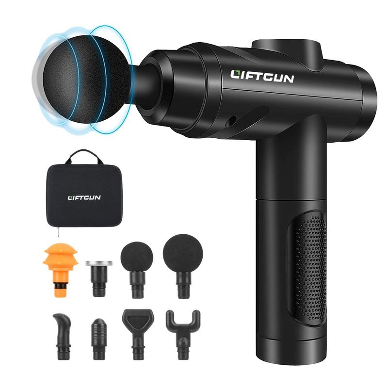 LIFTGUN - Masajeador Pistola Liftgun Pro 30 Niveles+lcd+8 Cabezales - Negro - 30