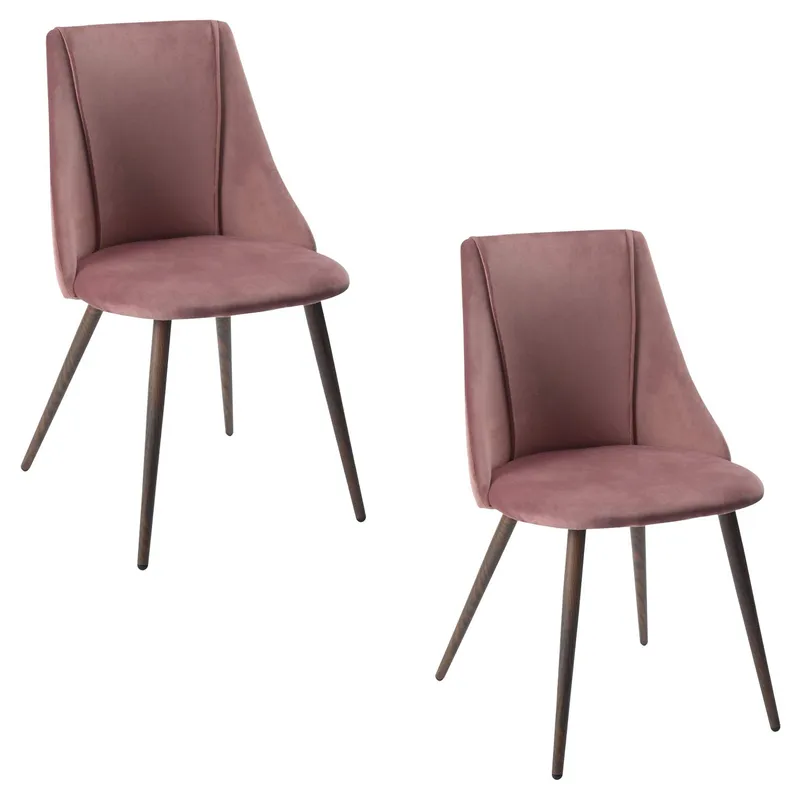 NOVAHUS - Pack 2 Silla Comedor Sitial Velvet Rosa