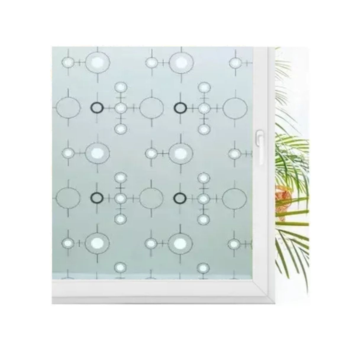 GENERICO - Vinilo Para Ventana 1 Rollo 2mt X 45cm Diseño Circulos.