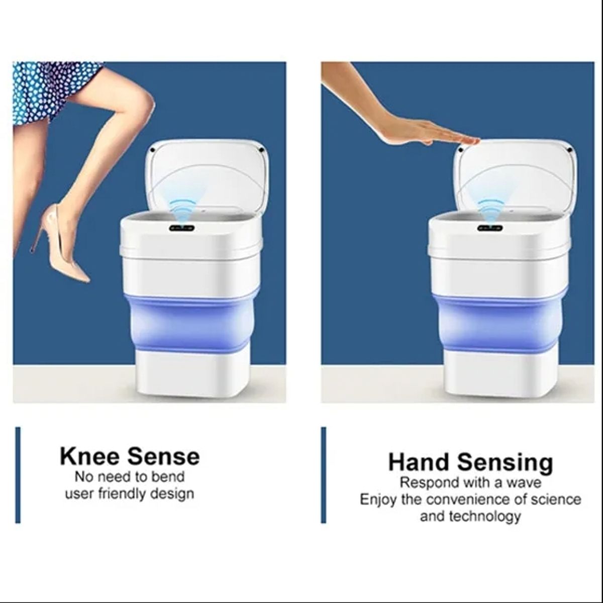 GENERICO - Cubo De Basura Plegable Con Sensor Inteligente Papelera