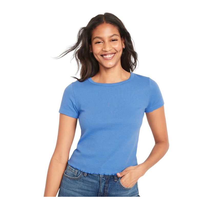 OLD NAVY - Polera Manga Corta Waffle Azul OLD NAVY