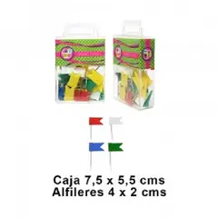 GENERICO - 2 Cajitas Push Pins Tipo Banderitas