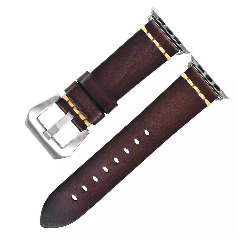 GENERICO - Correa Elegante de Cuero para Apple Watch Todas las Series.