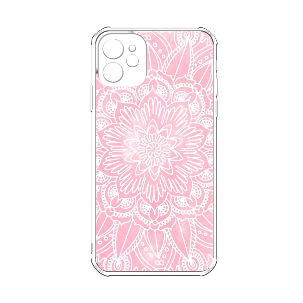 GENERICO - CARCASA IPHONE 11 MANDALA ROSA BORDE TRANSPARENTE