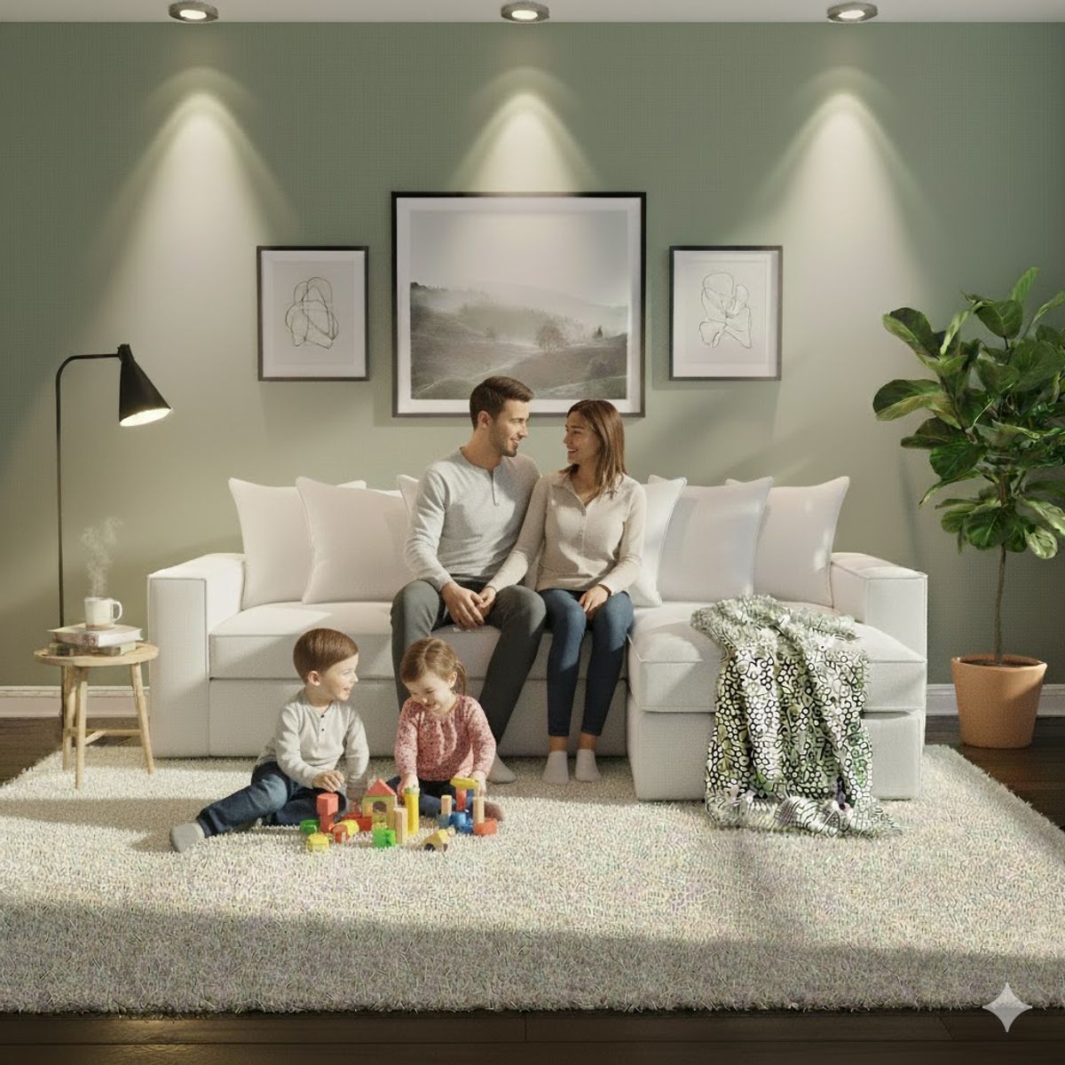 SITIAL HOME - Seccional intercambiable Romeo Blanco Hueso con Resortes Pocket