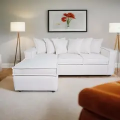 SITIAL HOME - Sofá Seccional Intercambiable Romeo Blanco Hueso Living Full Confort