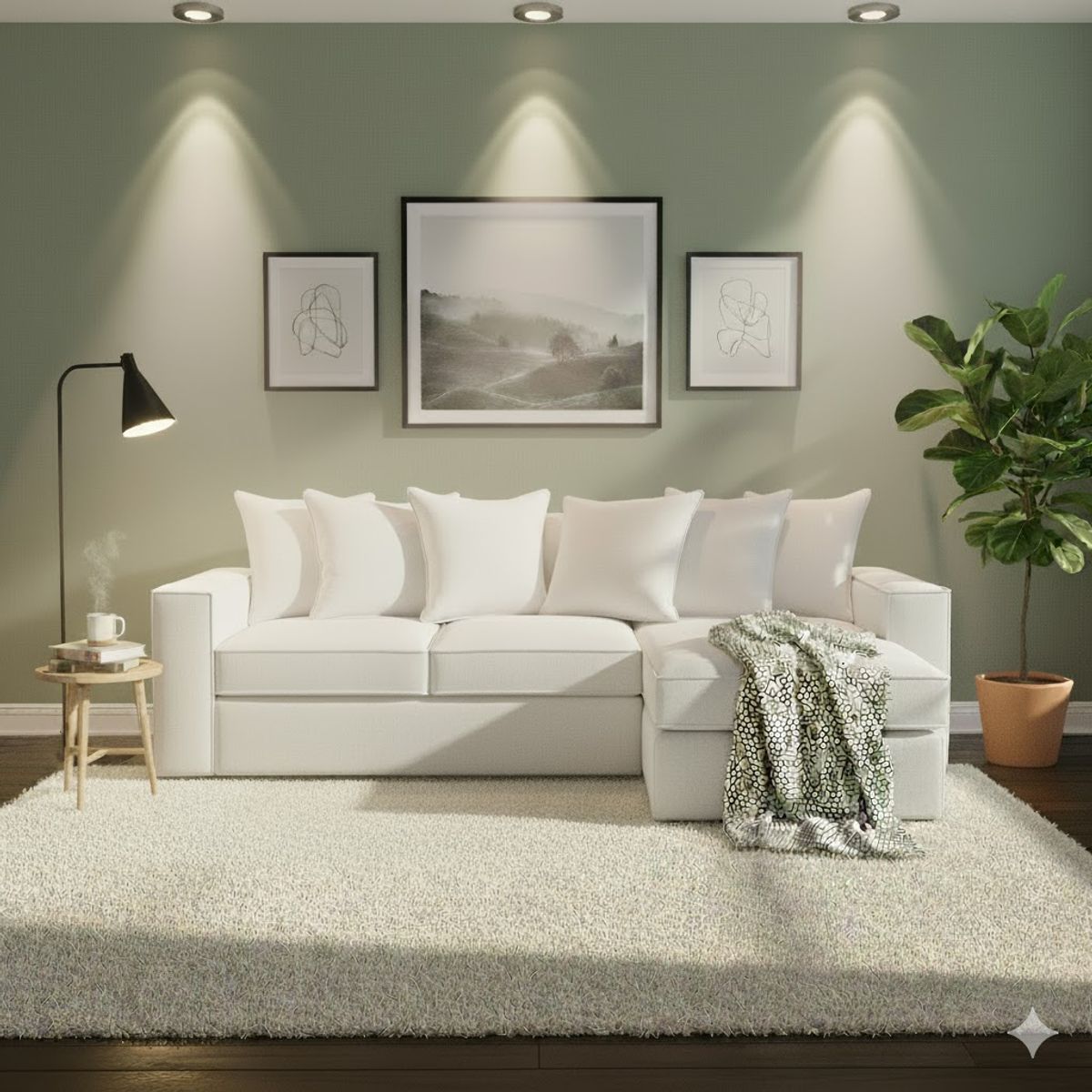 SITIAL HOME - Seccional intercambiable Romeo Blanco Hueso con Resortes Pocket