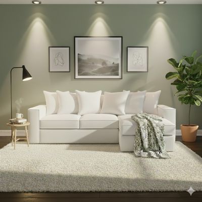 Imagen 2 del producto Seccional intercambiable Romeo Blanco Hueso con Resortes Pocket