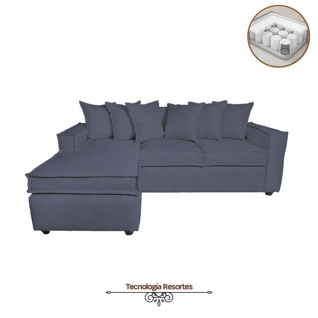 SITIAL HOME - Sofá Seccional Intercambiable Romeo Gris Azul Living Full Confort