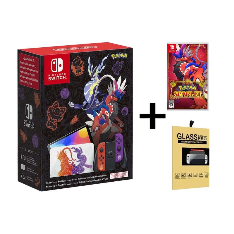NINTENDO - Consola Nintendo Switch OLED Modelo Pokemon Juego Escarlata.