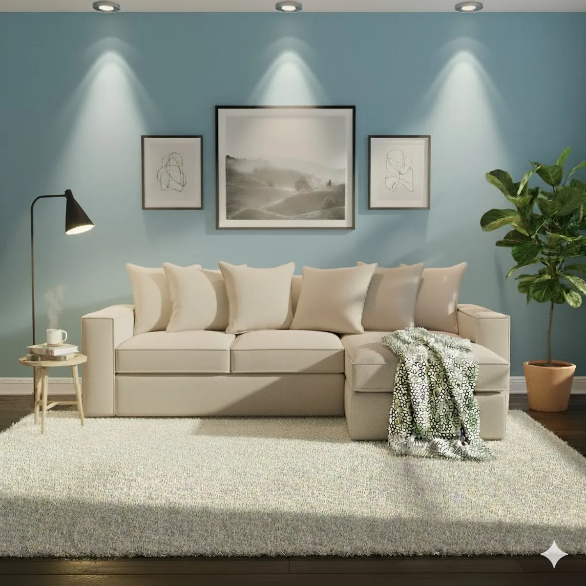 SITIAL HOME - Seccional Intercambiable Romeo Beige claro con Resortes Pocket