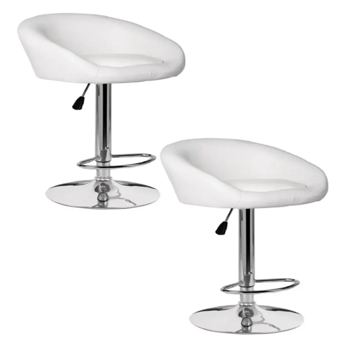 ARTIHOGAR - Pack Sillas Bar Taburete Ecocuero Americana Blanca