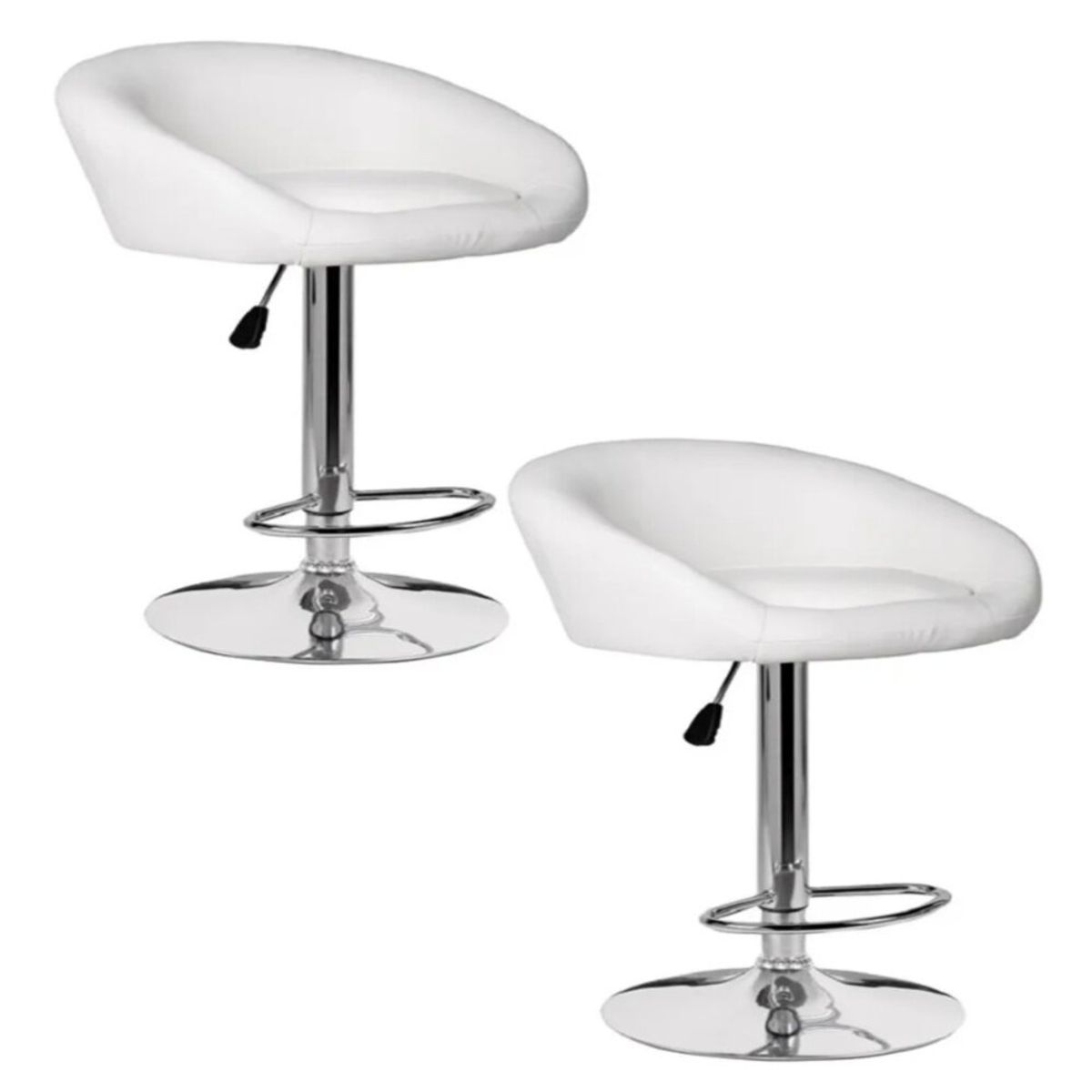 ARTIHOGAR - Pack Sillas Bar Taburete Ecocuero Americana Blanca